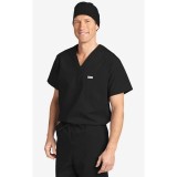 MOBB Unisex V-Neck Scrub Top (Men's View) - Black (BL)