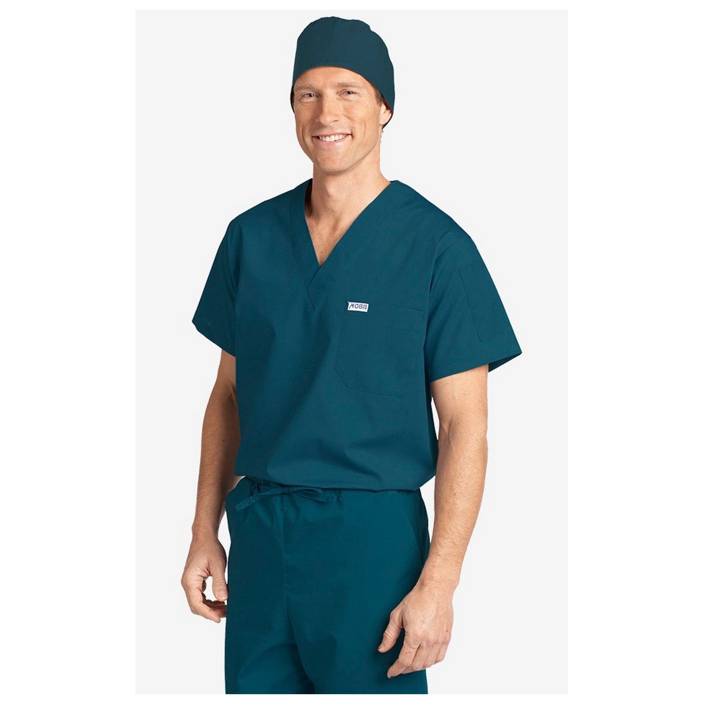 MOBB Unisex V-Neck Scrub Top (Men's View) - Caribbean (CA)