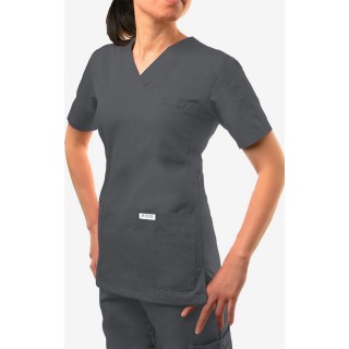 520T - MOBB 6 Pocket Scrub Top - Charcoal
