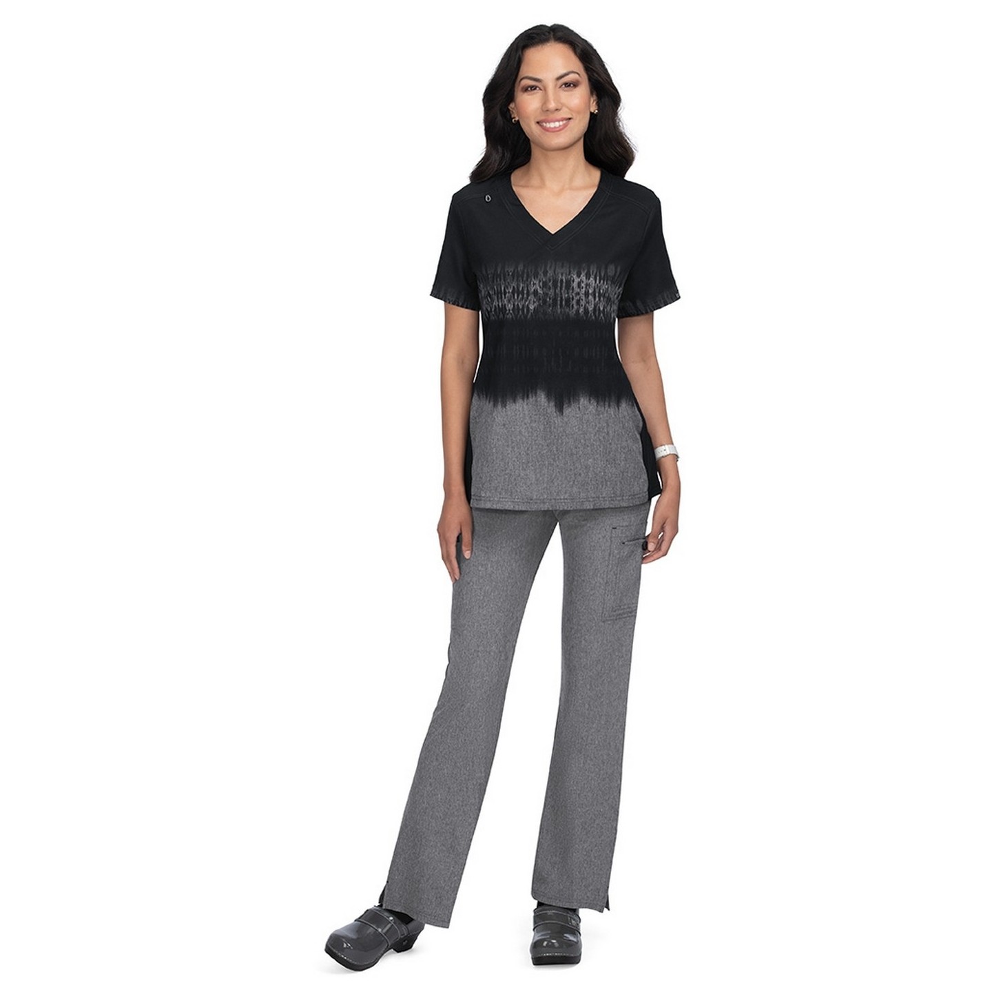 1031PR koi Basics Cali Top - Tie Dye Black Heather Grey