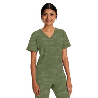 2353 Healing Hands Joy V-Neck Camo Top