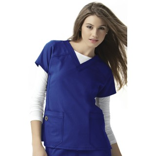 6214 WonderWink Four-Stretch V-neck Scrub Tops - Galaxy Blue