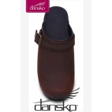 Dansko Femme Ingrid Sabots - Antique Brown Oiled Leather