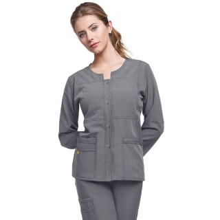 8114 WonderWink Gilet Bouton a Quatres Voies - Pewter