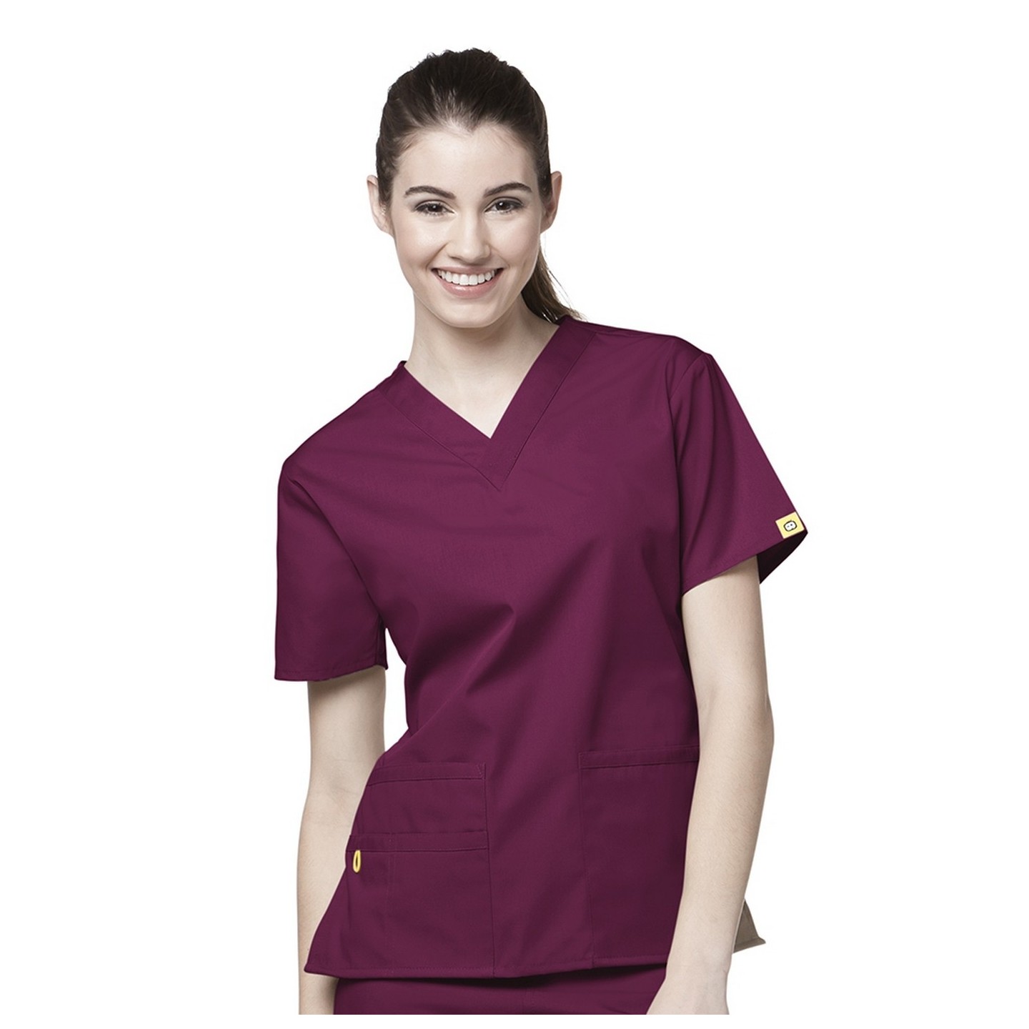 6016 WonderWink Origins Bravo V-neck Scrub Tops - Wine