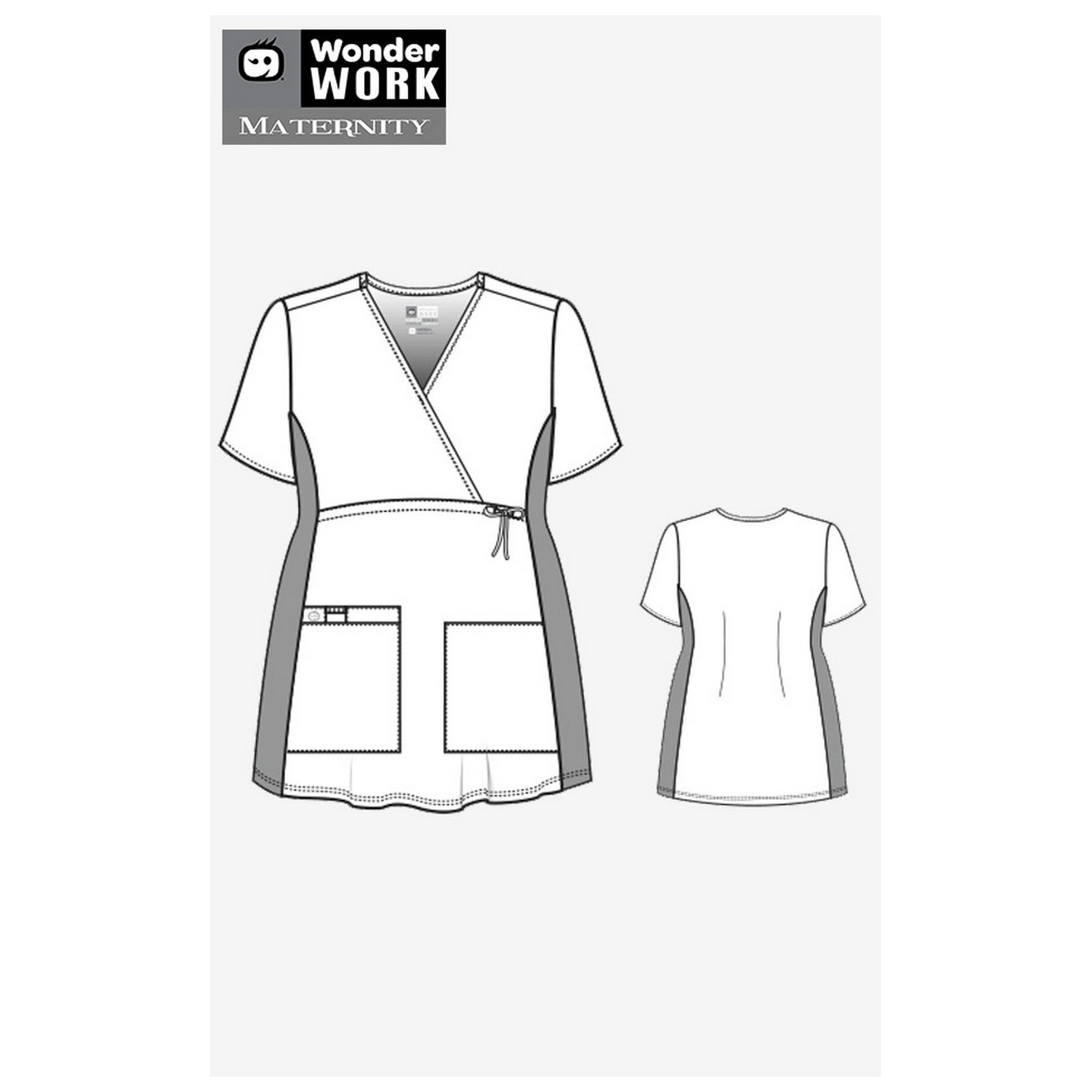 145 WonderWork Maternité Mock Wrap Scrub Tops 
