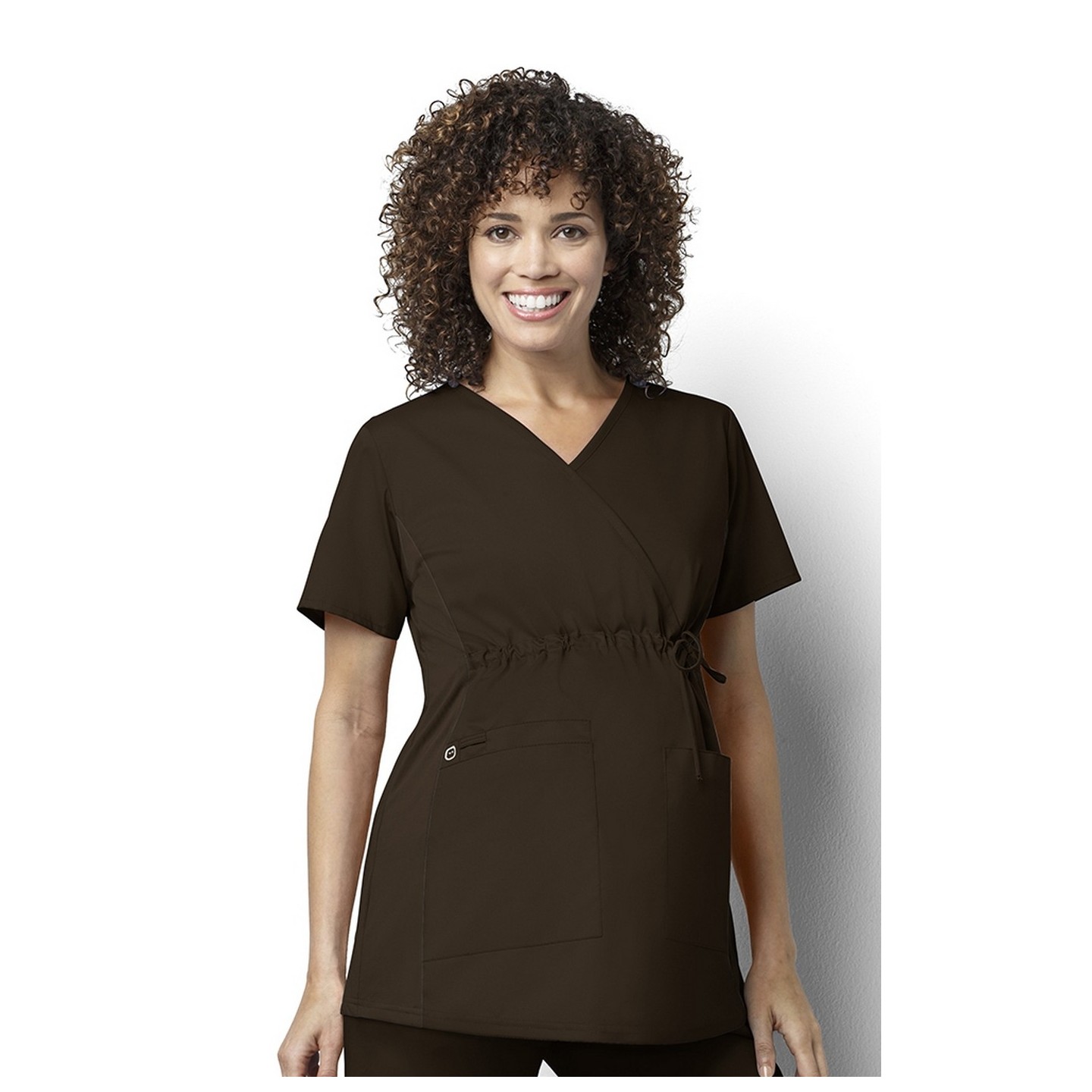 145 WonderWORK Maternity Mock Wrap Scrub Tops