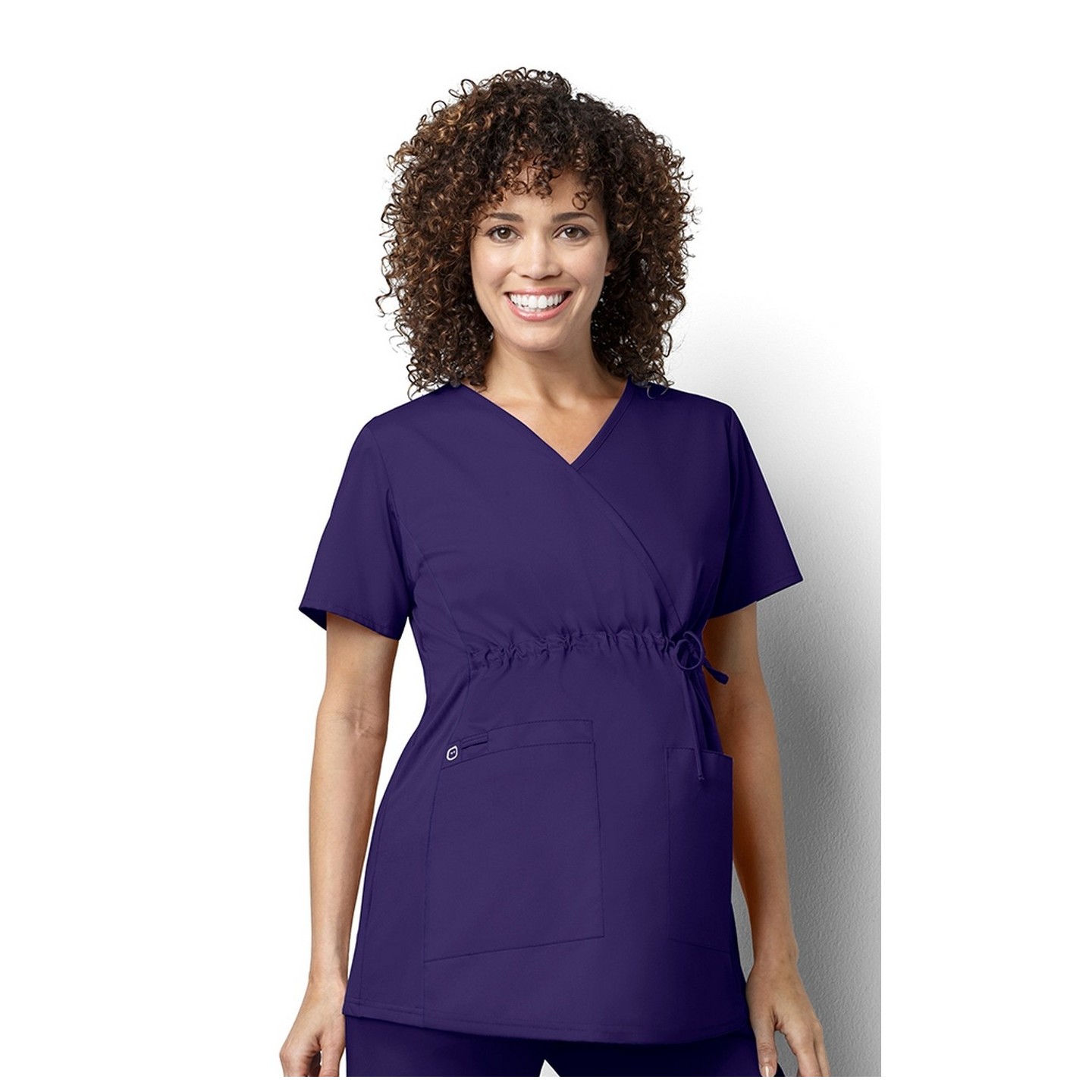 145 WonderWORK Maternity Mock Wrap Scrub Tops