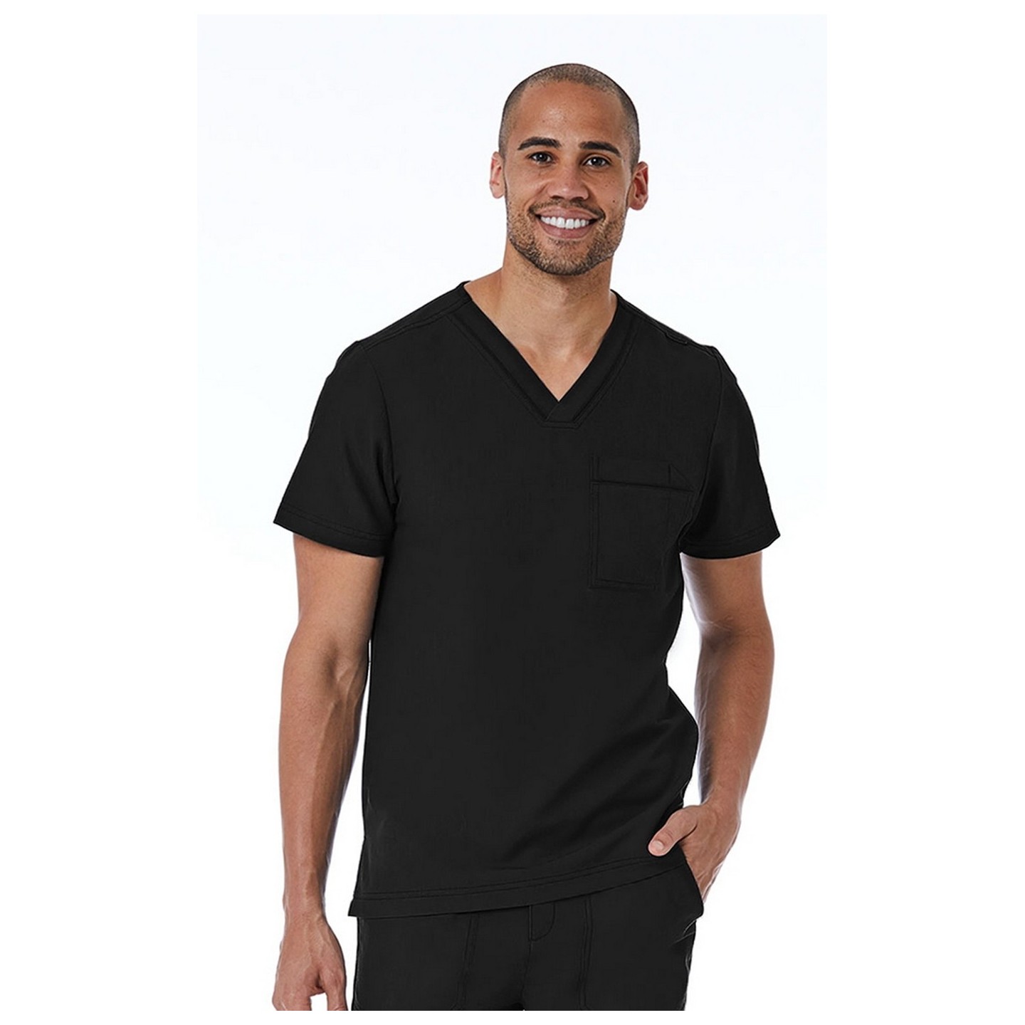 5901 Matrix Pro Men's Contrast Piping V-neck Top