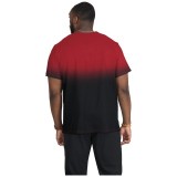 670PR koi Lite Soul Men's Ombré Print Scrub Top