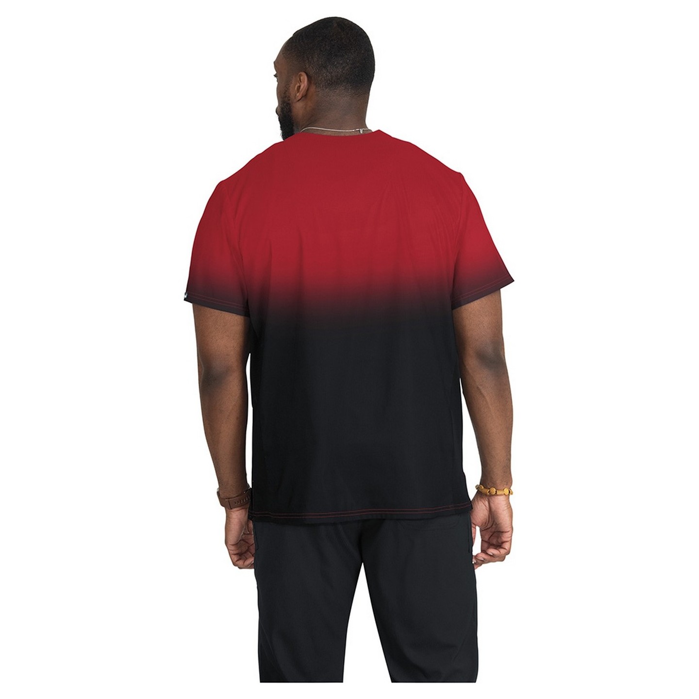 670PR koi Lite Soul Men's Ombré Print Scrub Top