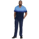 670PR koi Lite Soul Men's Ombré Print Scrub Top