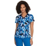 F100PR French Bull by Koi Modern Classic Lulu Print Top - Camo Frenchie Navy