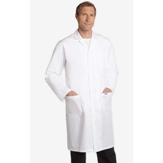 L406 Full Length Unisex Lab Coat Button Front - Men's View