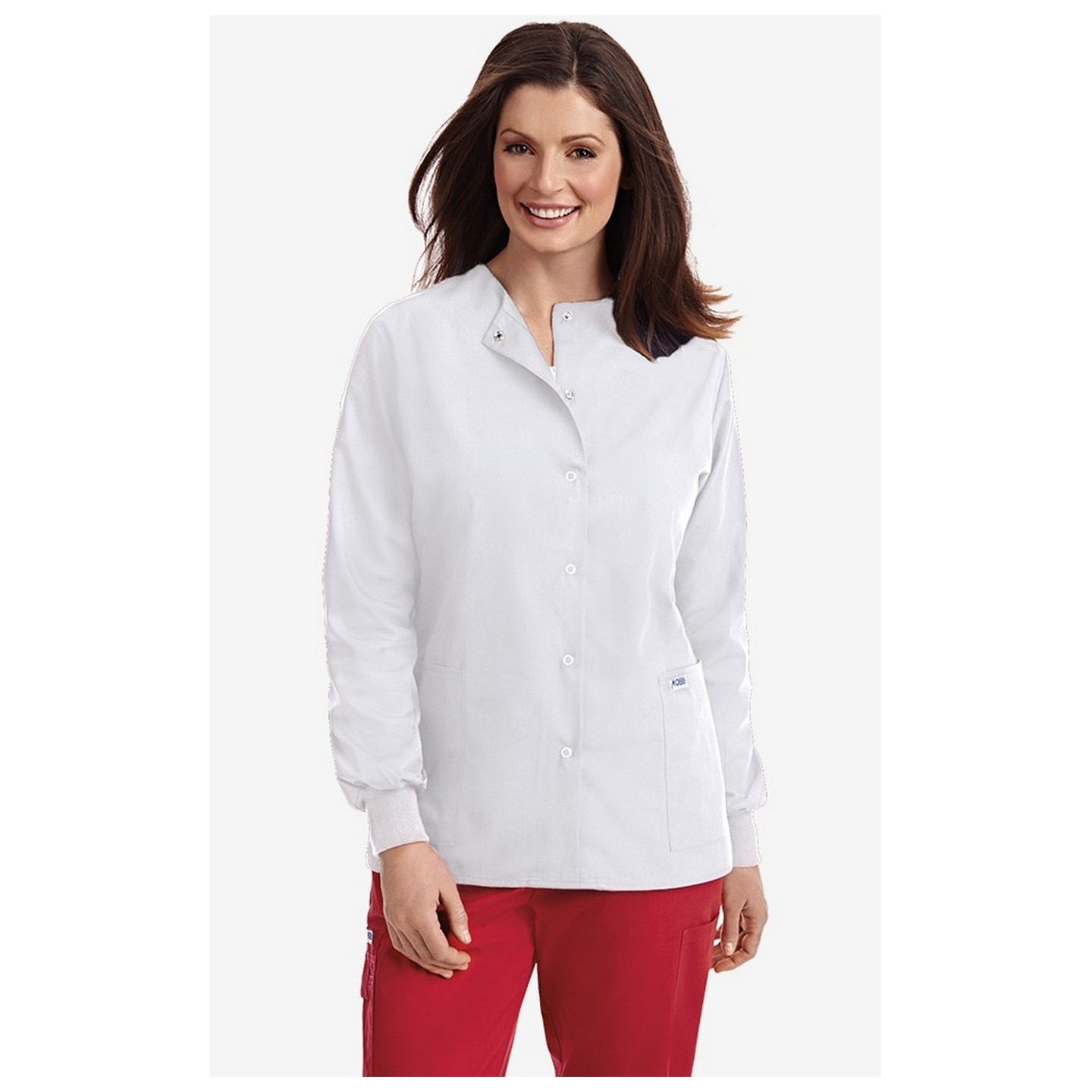 WJ370 MOBB Snap Front Warm-Up Jacket - White (WH)