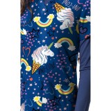 1333NV – UNICORN SOFT SERVE Print Scrub Top - Soft Stretch Zinnia Fabric by Greentown