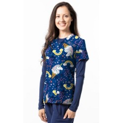 *FINAL SALE 1333NV – UNICORN SOFT SERVE Print Scrub Top - Soft Stretch Zinnia Fabric by Greentown