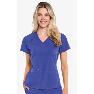 8434 Haut Med Couture Peaches à Double Col en V