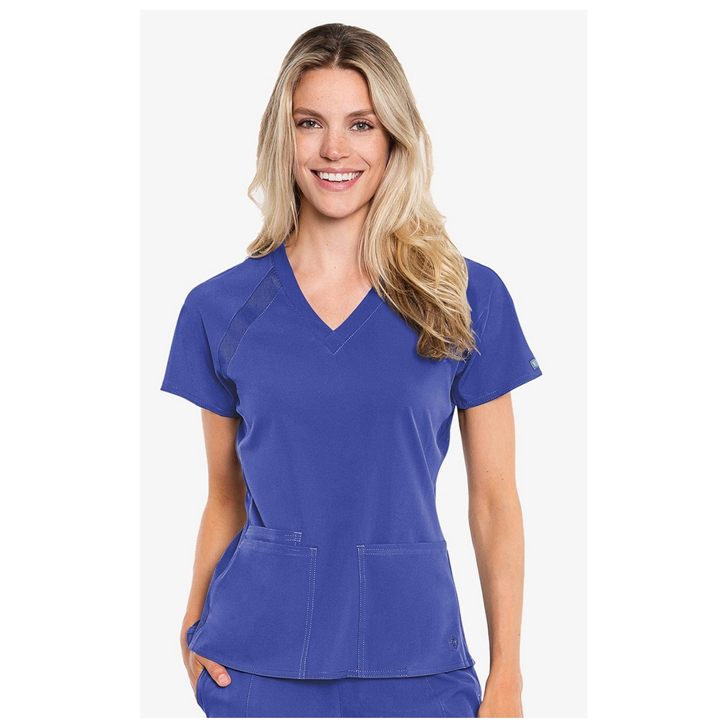 8434 Med Couture Peaches Double V-Neck Top