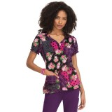 B123PR Betsey Johnson by koi Blossom Y-Neck Print Top - Playful Patchwork