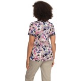 1070PR Koi Stretch Elena 4 Pocket Print Top - Watercolor Petals