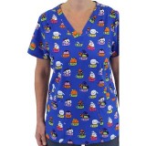 9810 Maevn Women's Printed V-Neck Top - Boo Crew