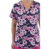9810 Maevn Women's Printed V-Neck Top - Botanic Beauties