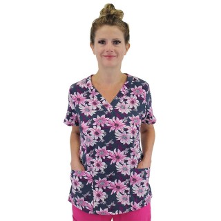 9810 Maevn Women's Printed V-Neck Top - Botanic Beauties