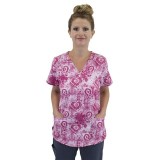 9810 Maevn Haut à Col en V Imprimé pour Femmes - Pink Strength