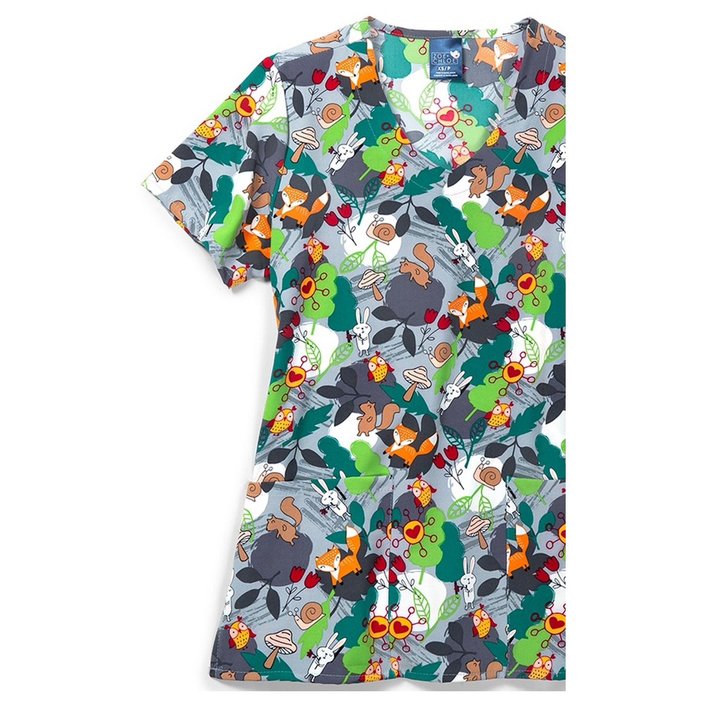 Zoe + Chloe Autumn Odyssey Haut Imprimés en col en V Incurvé