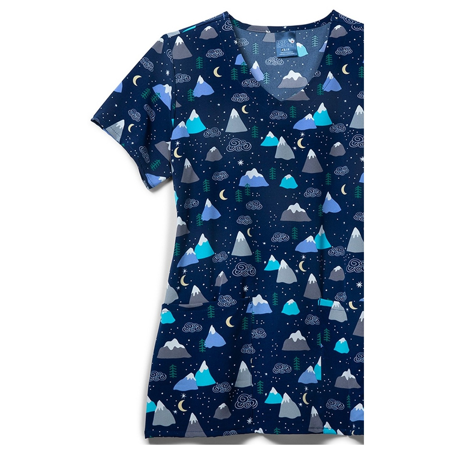 Zoe + Chloe Snow Caps Haut Imprimés en col en V Incurvé