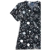 Zoe + Chloe Moody Blooms Notch Neck Print Scrub Tops