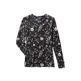 Zoe + Chloe Moody Blooms Silky Printed Crew Neck