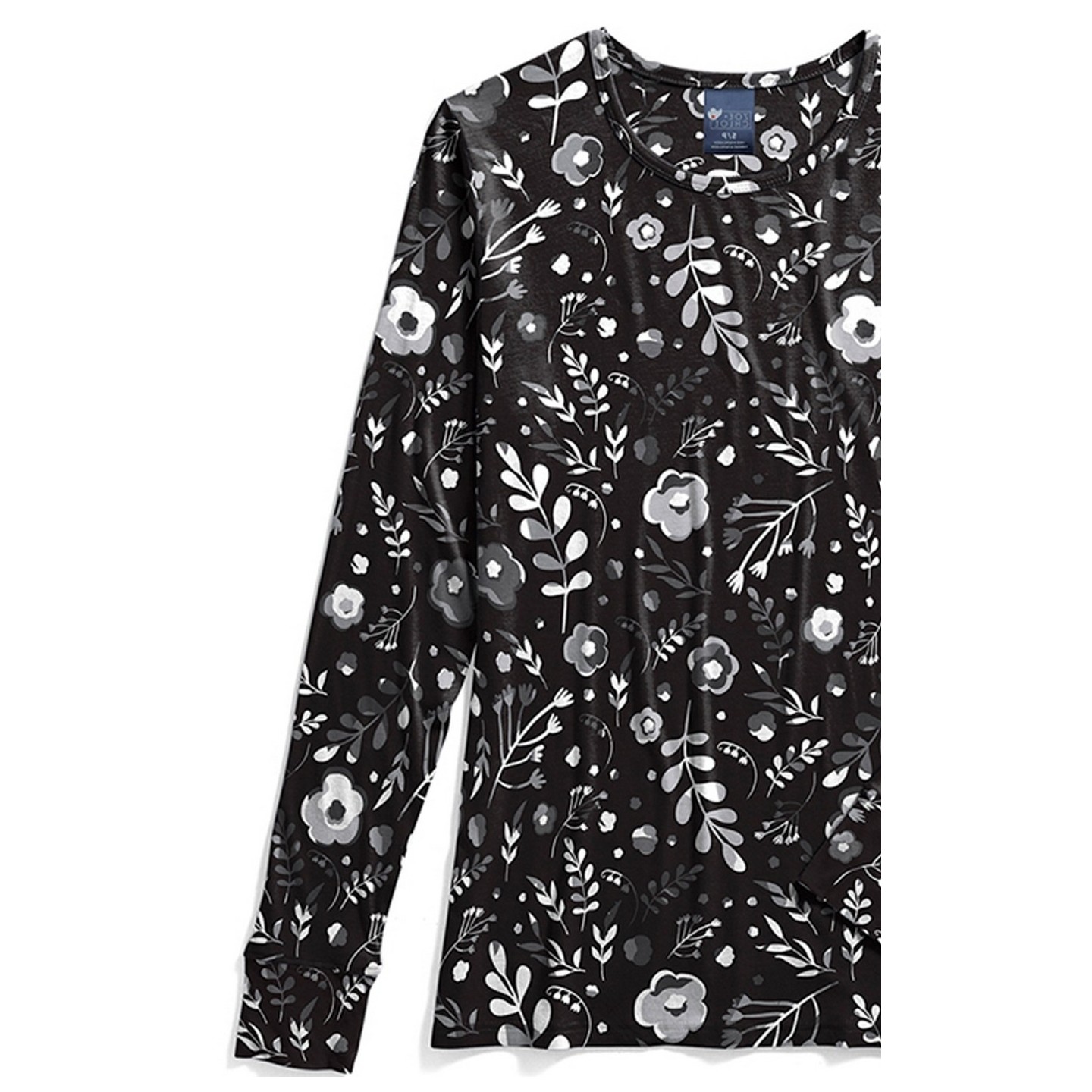 Zoe + Chloe Moody Blooms Haut a Manche Longue Imprimé Soyeux