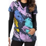 1535GR - Haut à imprimé LINED PAINTED FLORAL - Tissu doux et extensible Zinnia par Greentown