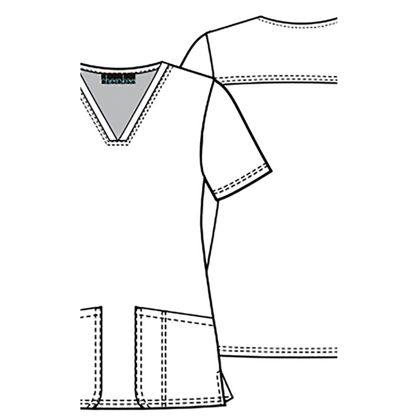 *FINAL SALE CK671 - Cherokee Prints V-Neck Knit Panel Top in I'm A Dentisaurus