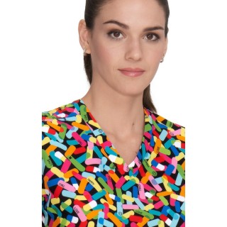 F100PR French Bull by Koi Modern Classic Lulu Print Top - Pills