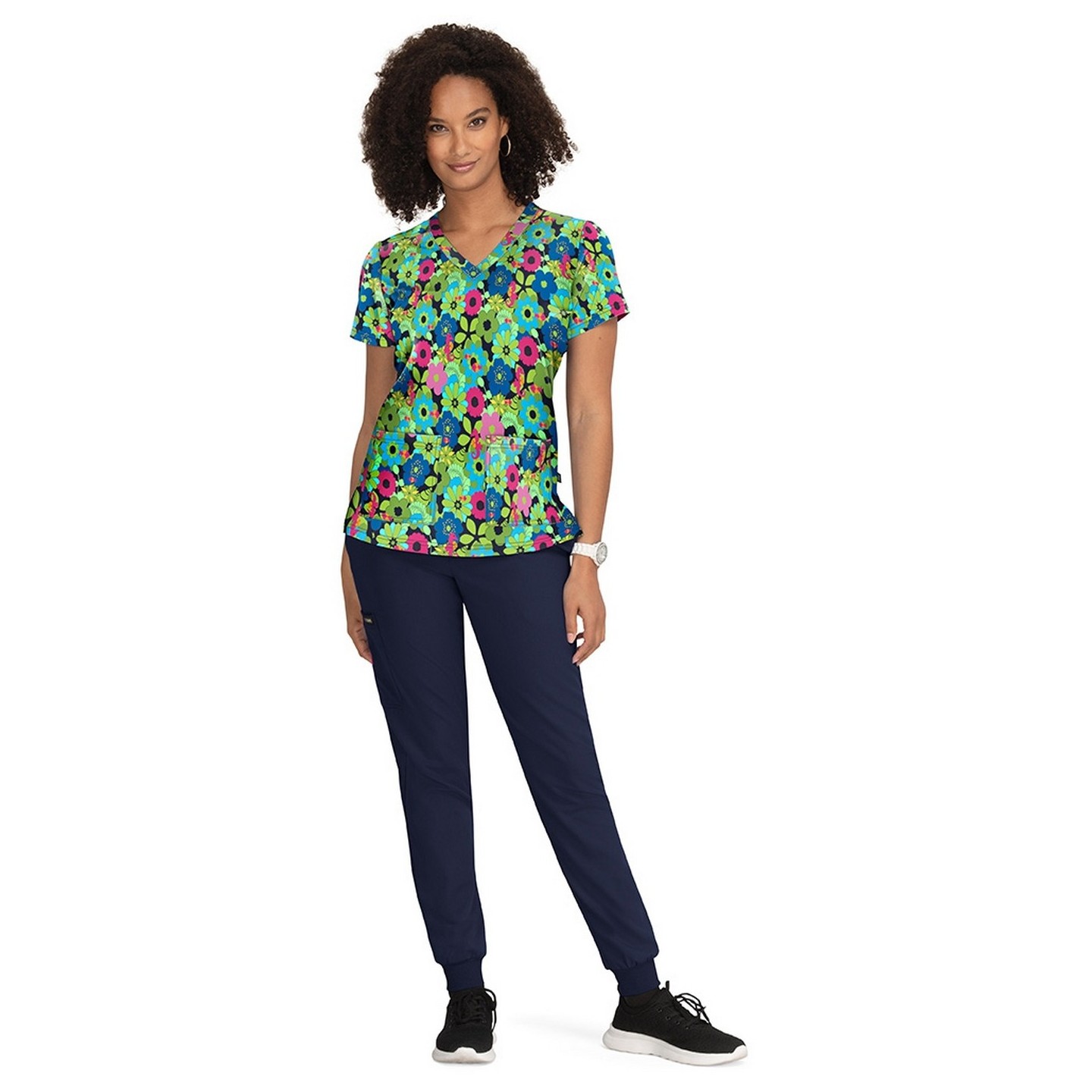 F100PR French Bull by Koi Modern Classic Lulu Print Top - Sea Horse