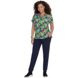 F100PR French Bull by Koi Modern Classic Lulu Print Top - Sea Horse