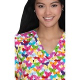 F100PR French Bull by Koi Modern Classic Lulu Print Top - Butterfly Ribbon