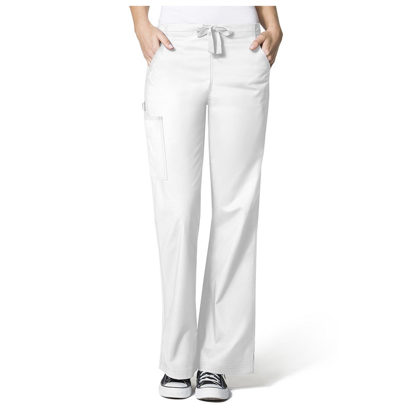 5308 WonderFlex Grace Flare Leg Cargo Scrub Pants - True White