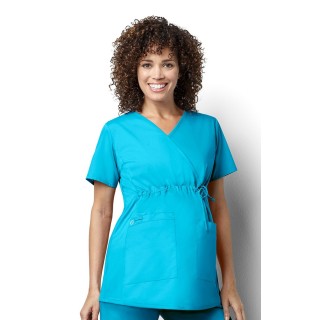 145 WonderWORK Maternity Mock Wrap Scrub Tops