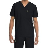 *FINAL SALE Men's V-Neck Top in Black CHEROKEE Antimicrobial