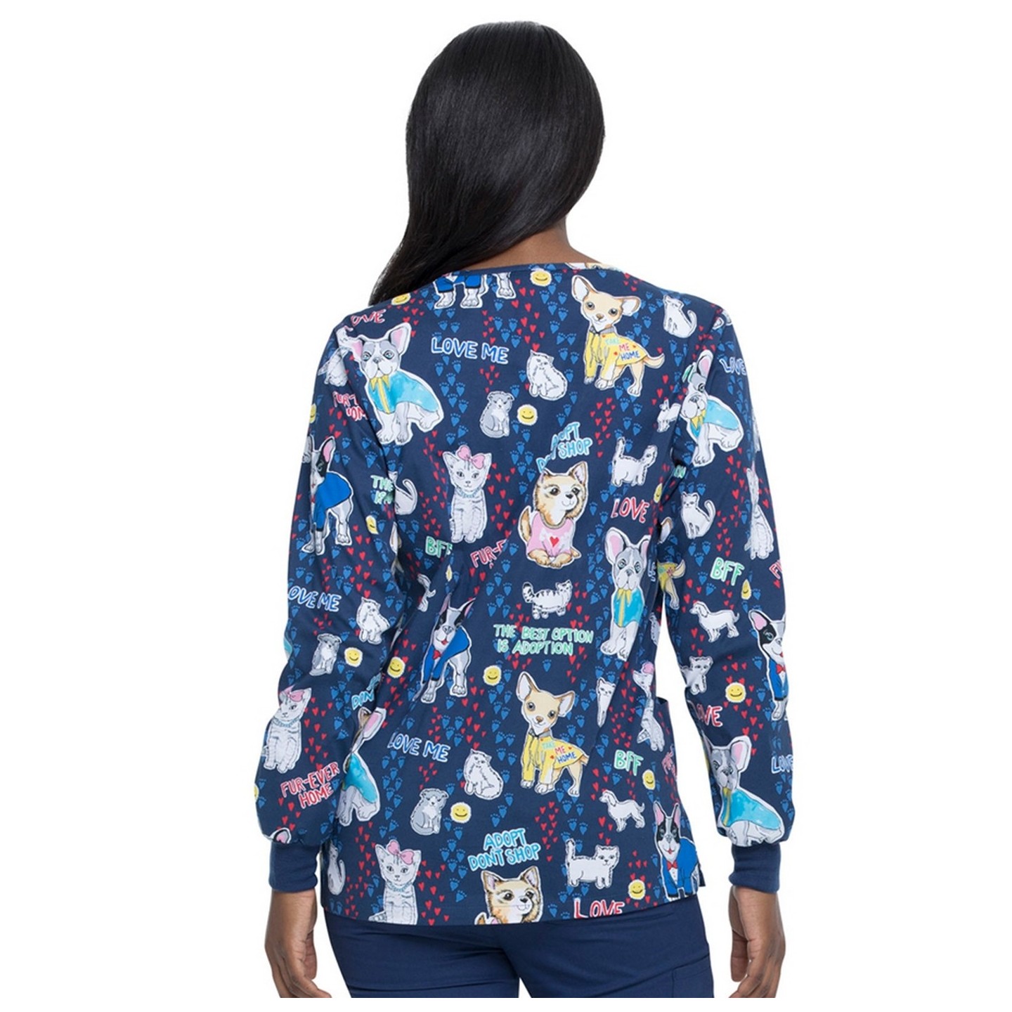 *FINAL SALE Snap Front Warm-Up Jacket in Adopt Don't Shop - Dickies Prints