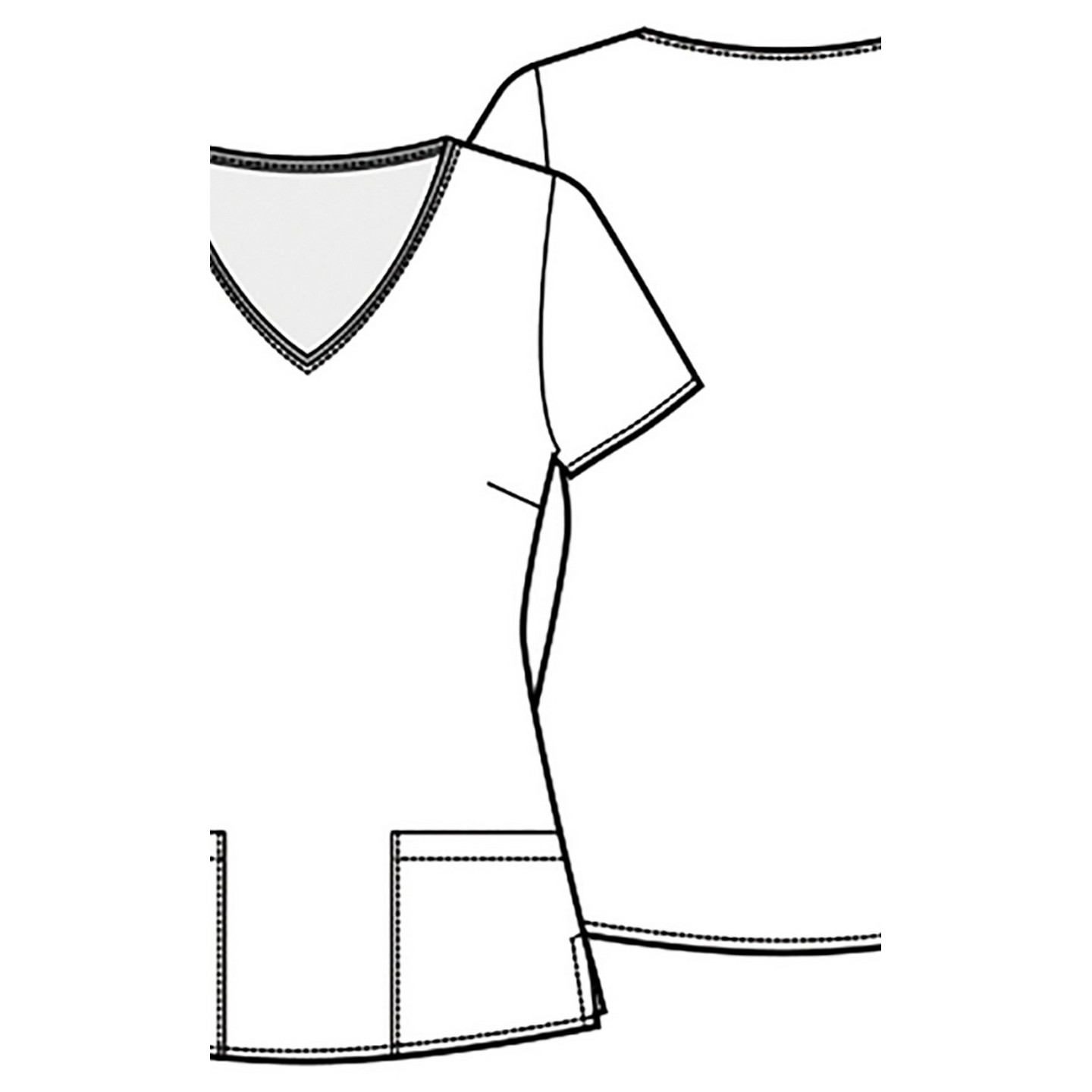 *FINAL SALE V-Neck Print Top in Spotting Trouble -  Cherokee Tooniforms