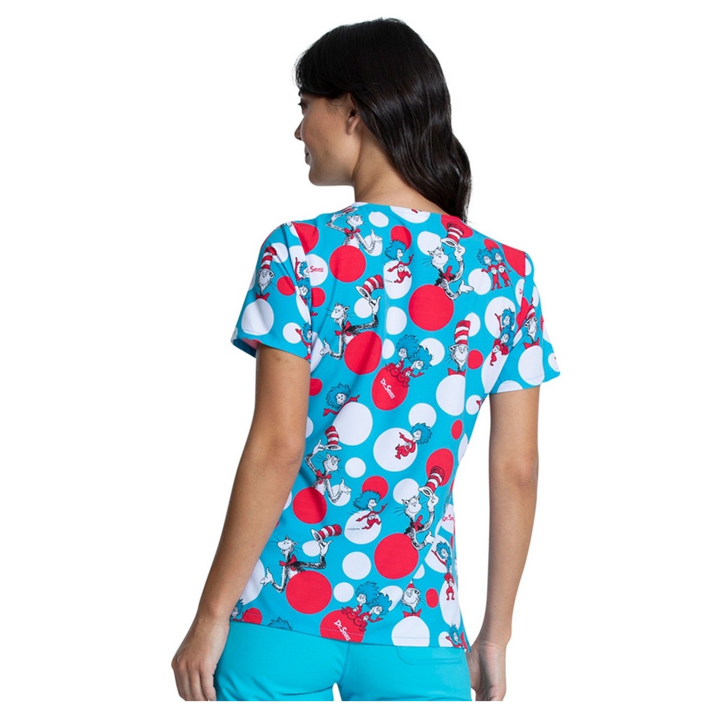 *FINAL SALE V-Neck Print Top in Spotting Trouble -  Cherokee Tooniforms