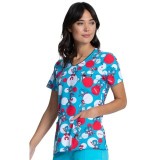 *FINAL SALE V-Neck Print Top in Spotting Trouble -  Cherokee Tooniforms