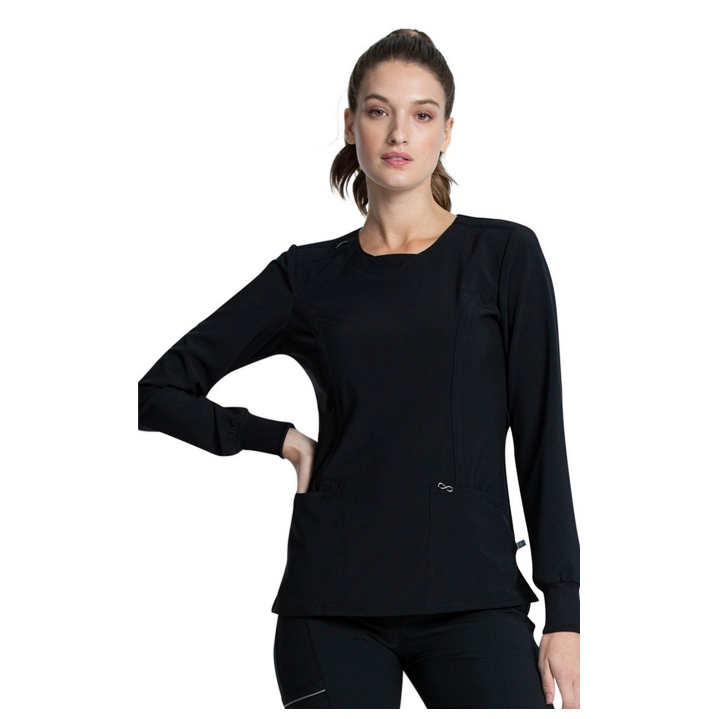 Long Sleeve Round Neck Top - Cherokee Infinity - Antimicrobial