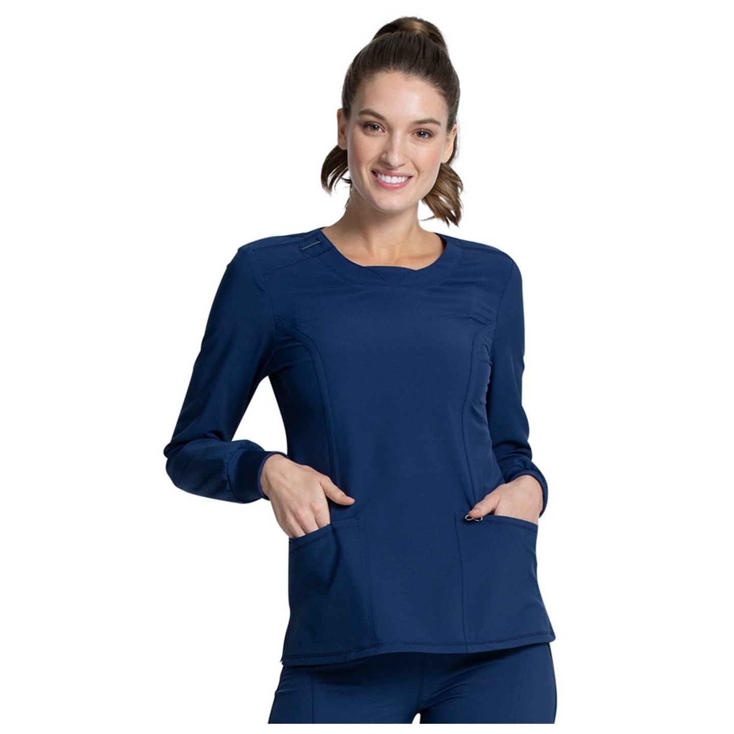 Long Sleeve Round Neck Top - Cherokee Infinity - Antimicrobial