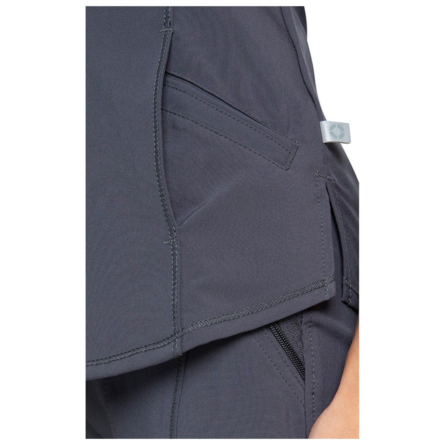 Zip Front V-Neck Top - Cherokee Infinity - Antimicrobial